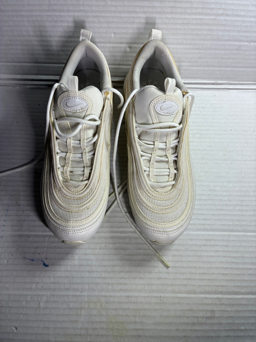 Nike White/Cream Air Max 97 Style Sneakers USED SKU DH8016-100